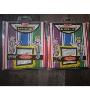 2 Pack Melissa & Doug Artist Smock Kids Art Essentials Striped Multi Color 4219